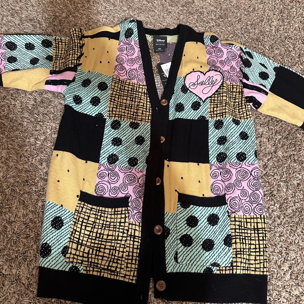 Sally Black Multicolor Patchwork Cardigan